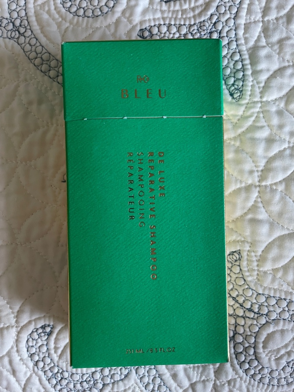 R+Co BLEU Deluxe Reparative Shampoo - Deep Blue Bottle with Green Cap